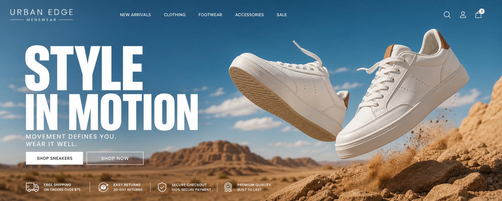 Sneakers collection banner - built for everyday movement